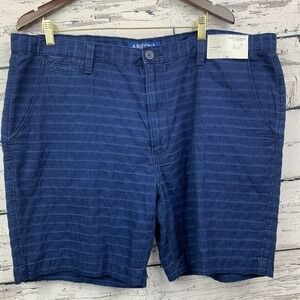 Arizona Men's Surfer Prep 100% Cotton‎ Blue Striped Shorts [Size 42] NWT